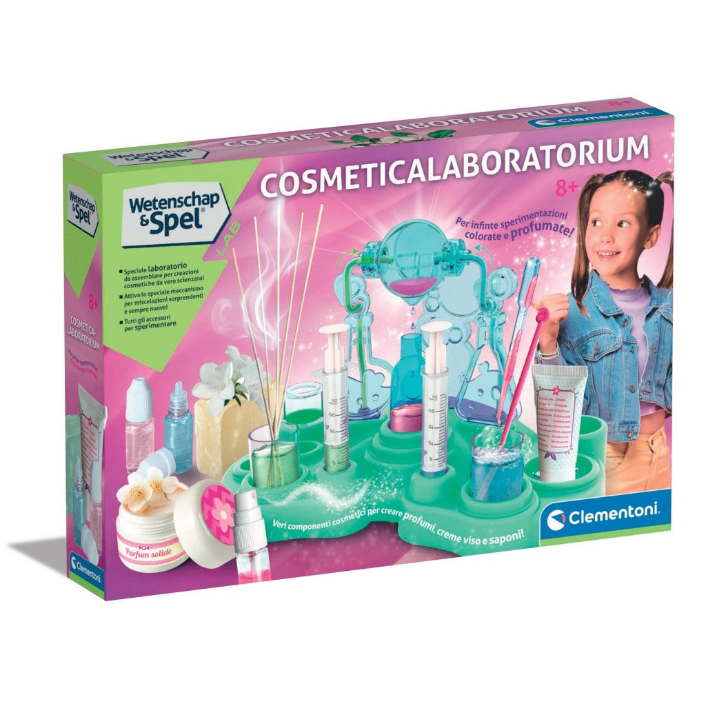 Clementoni videnskab og spil - parfumelaboratorium - parfumefremstilling - eksperimentboks - dufte og farvestoffer - med tilbehør - fra 8 år