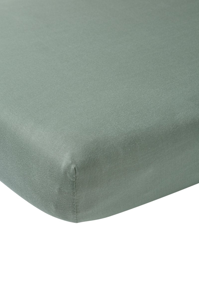 Meyco baby uni lagnet seng - stengrøn - 60x120cm