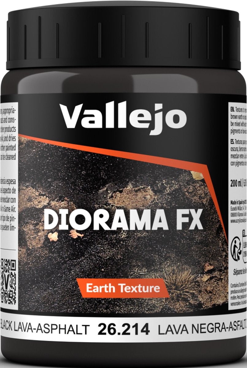 Vallejo val2614 - sort lava - 200ml
