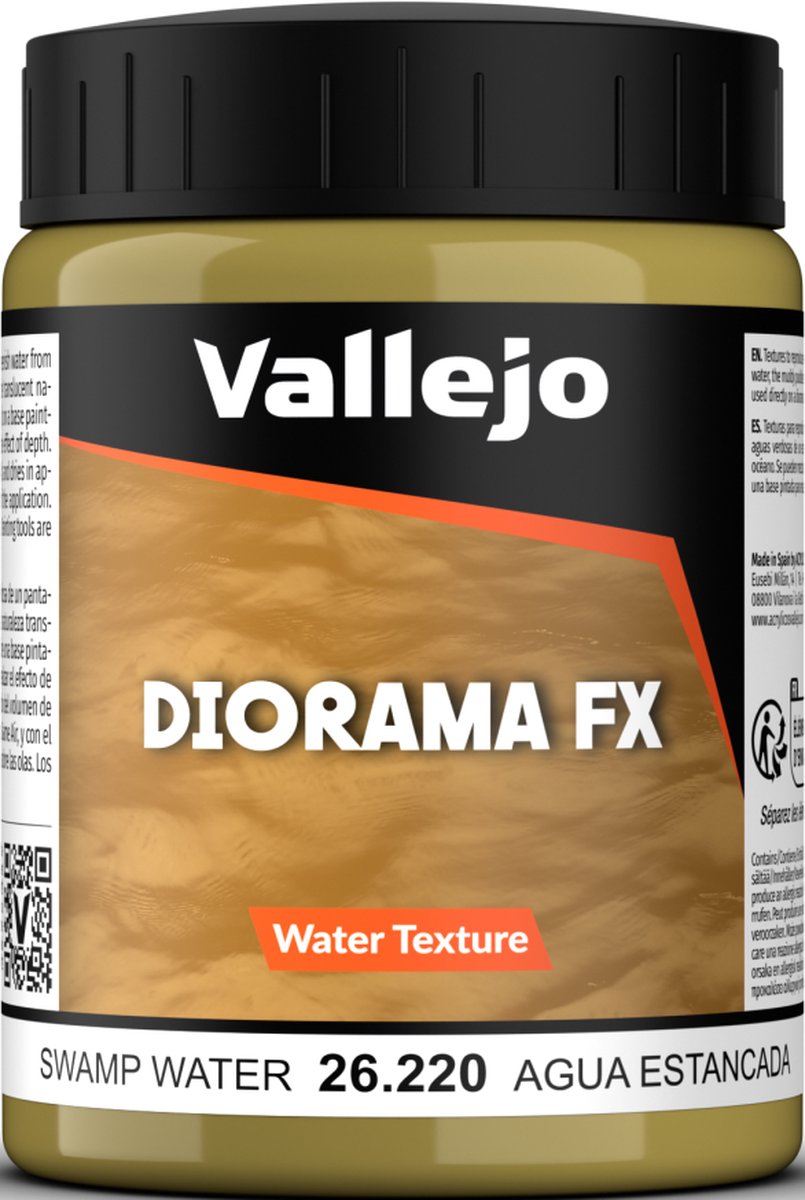 Vallejo modelbygningsdekoration - 26220 vandteksturer 220 - sumpvand - 200 ml effektkrukke