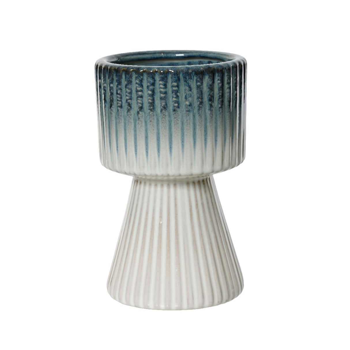 Decoris urtepotte keramik ø12x19,5cm blå hvid
