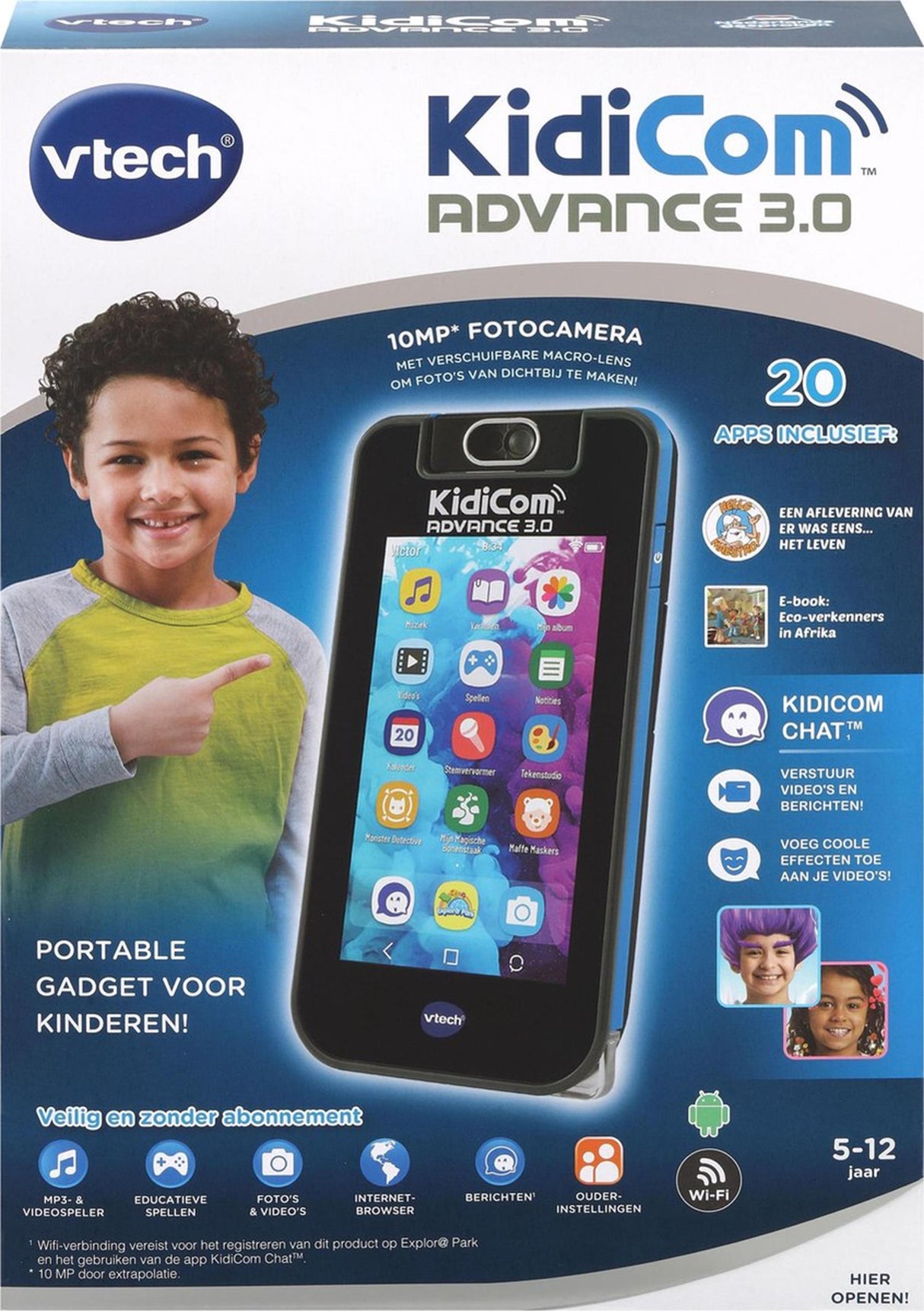 Vtech Kidicom advance 3.0 telefon - interaktiv børnemobil med kamera - pædagogisk legetøj - fra 5 år - blå