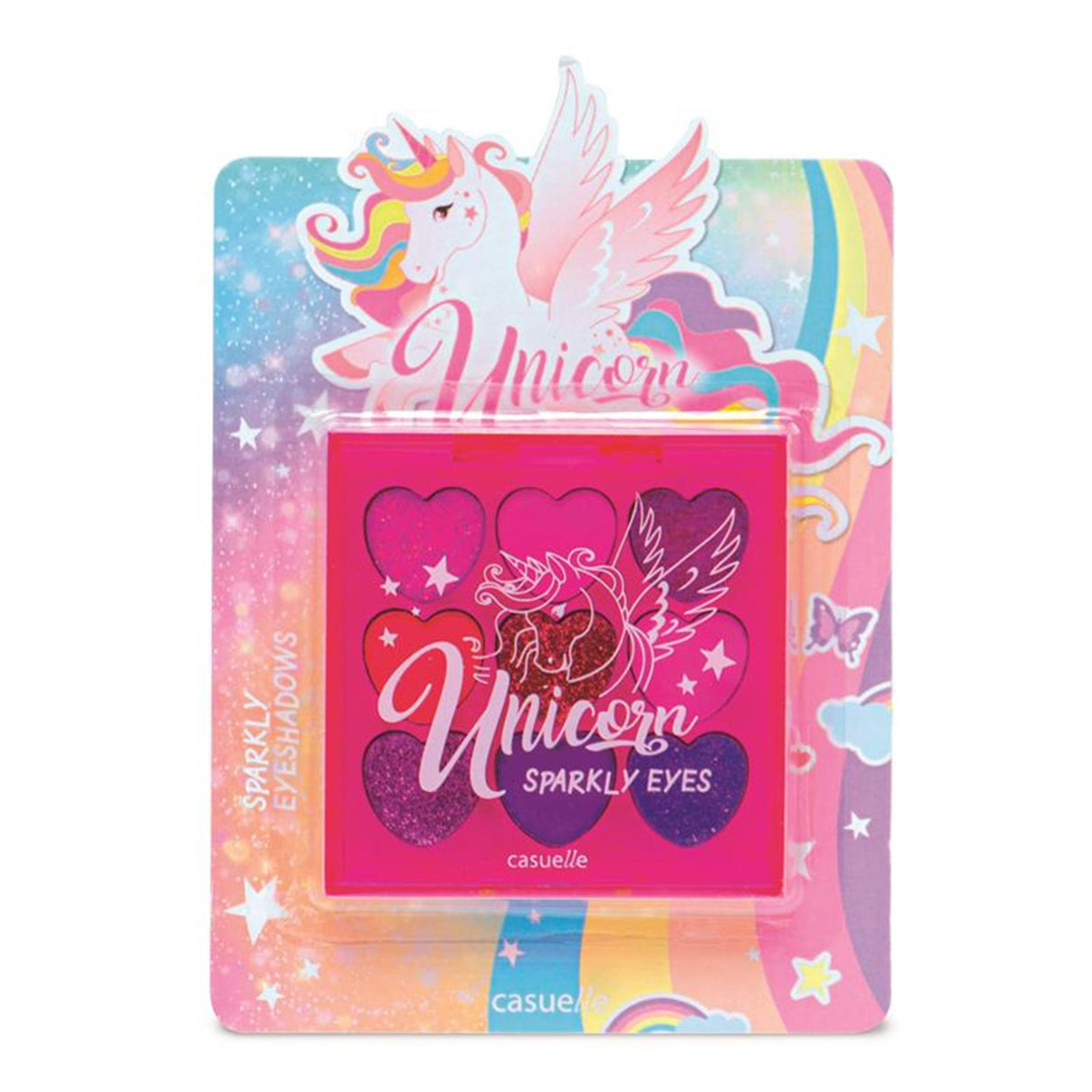 Casuelle unicorn øjenskyggecreme 9 farver på blisterkort