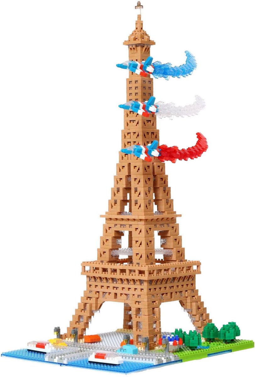 Bandai - nanoblok - eiffeltårnet deluxe - murstensminifigur 2500 styk - byggesæt monteringsmodel monumenter paris - byggesæt legetøj til børn 12 år og + teenager voksne - nbc057