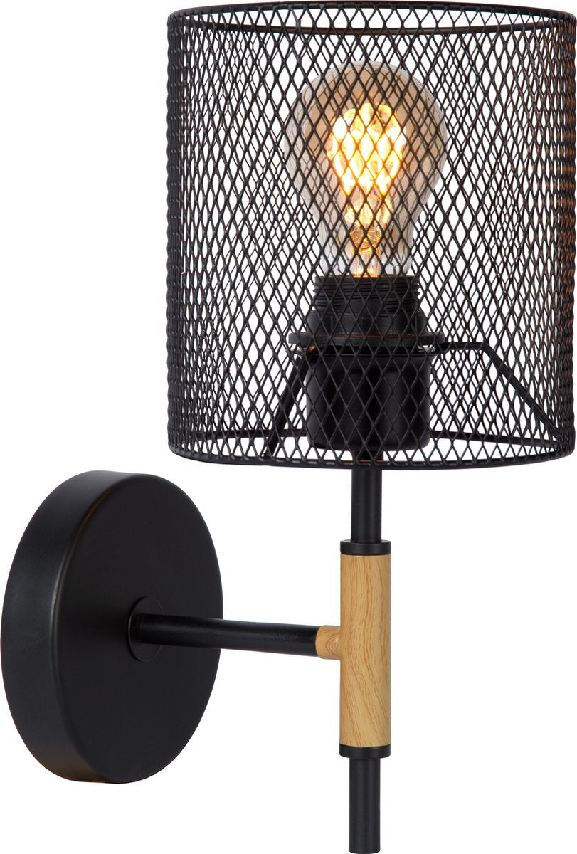 Lucide baskett - væglampe - 1xe27 - sort