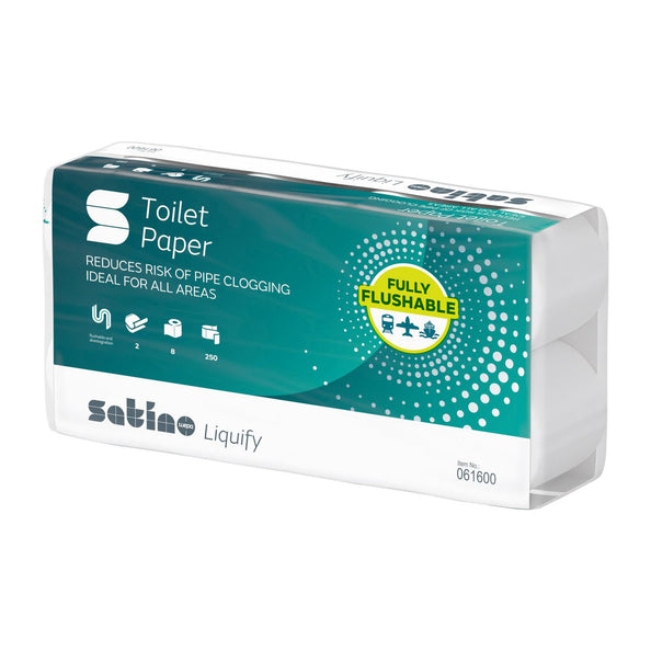 Satino flydende toiletpapir 2-lags 250 ark (8x 8 stk.)