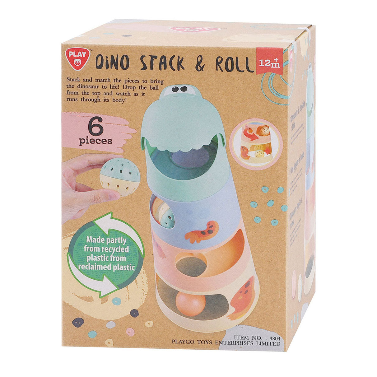 Playgo dino stabletårn med bolde - 6 stk.