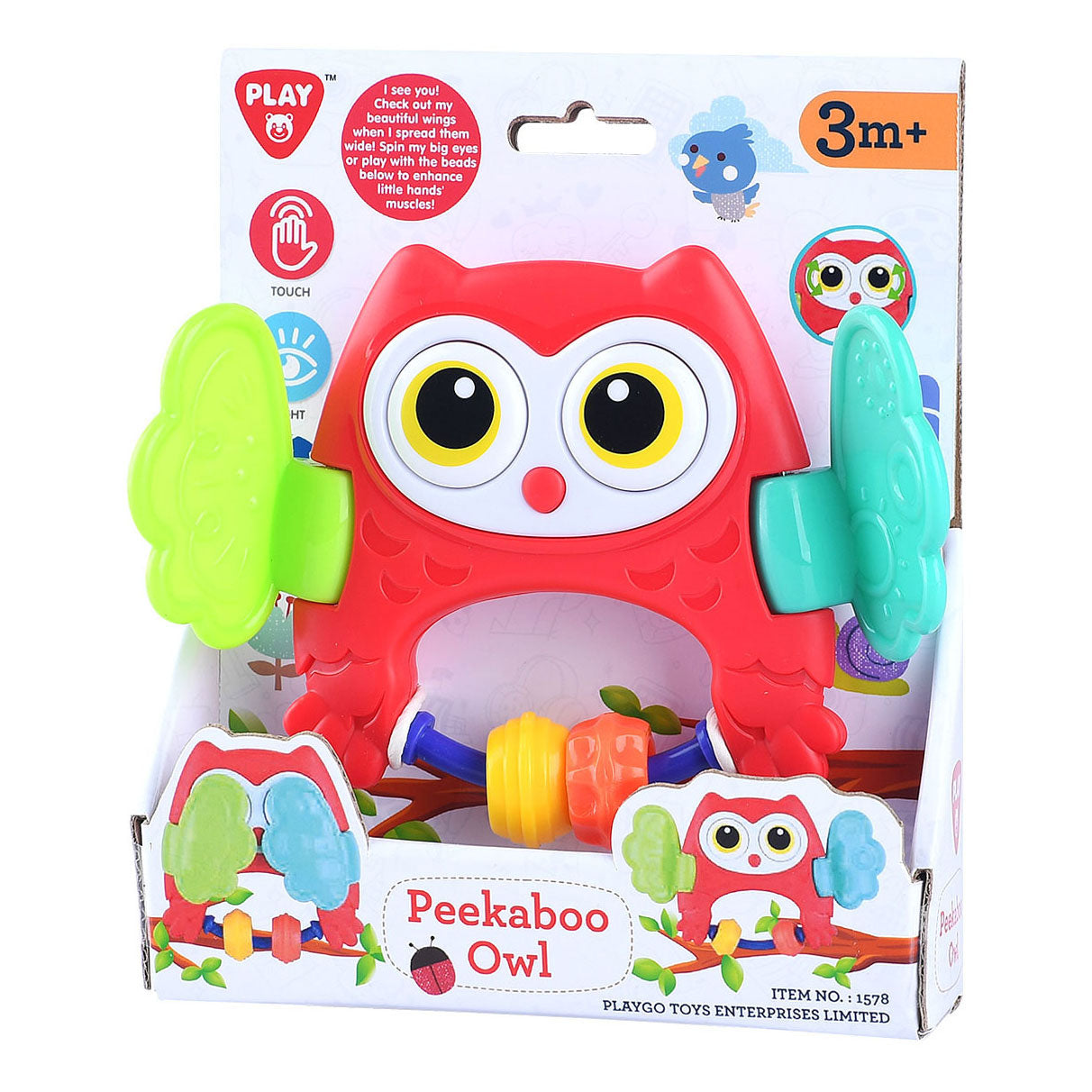 Playgo peekaboo ugle rangle rød