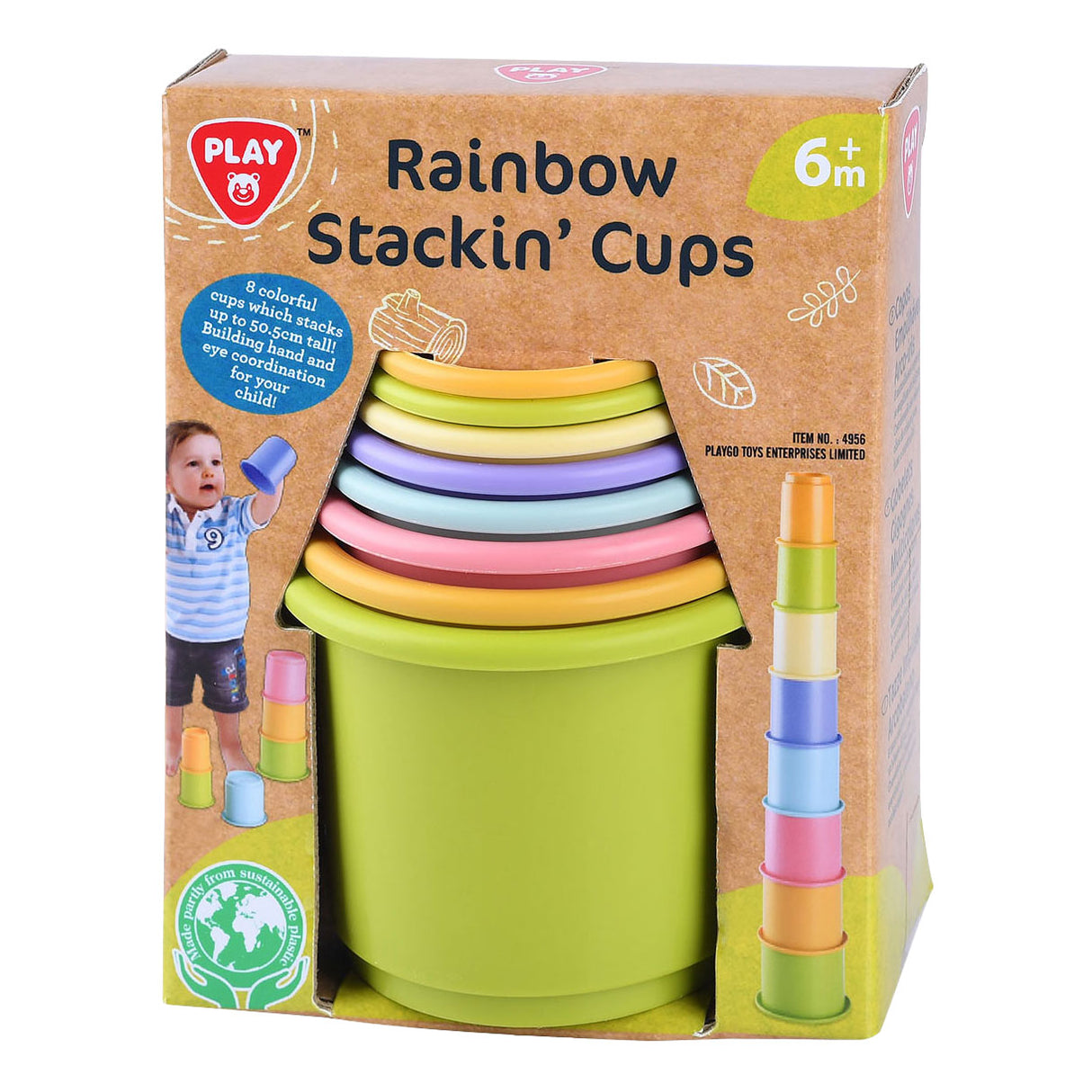 Playgo stablingsblokke farve - 8 stk.
