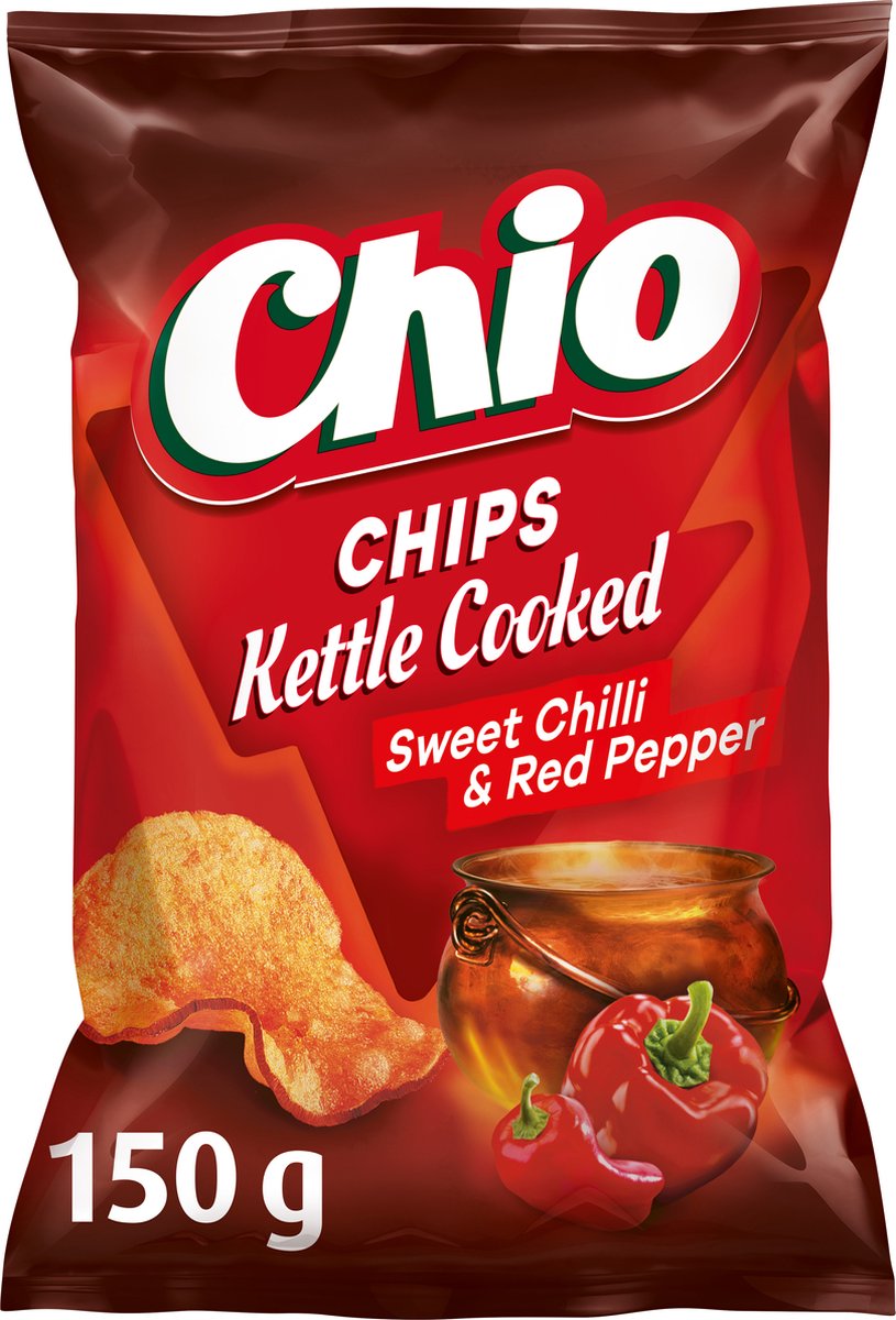 Chio-kedel kogt sød chili rød peber - chips - 10x150 gram