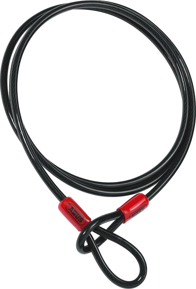 Abus loop kabel cobra 10 - stålkabel med plastkappe - sikkerhed til cykel- og motorcykeltilbehør - 2,2 meter lang, 10 mm tyk