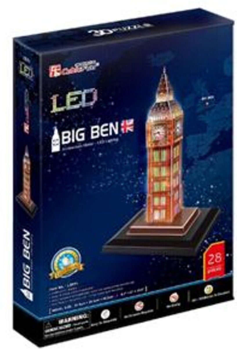 Cubic sjovt 3d-puslespil big ben led