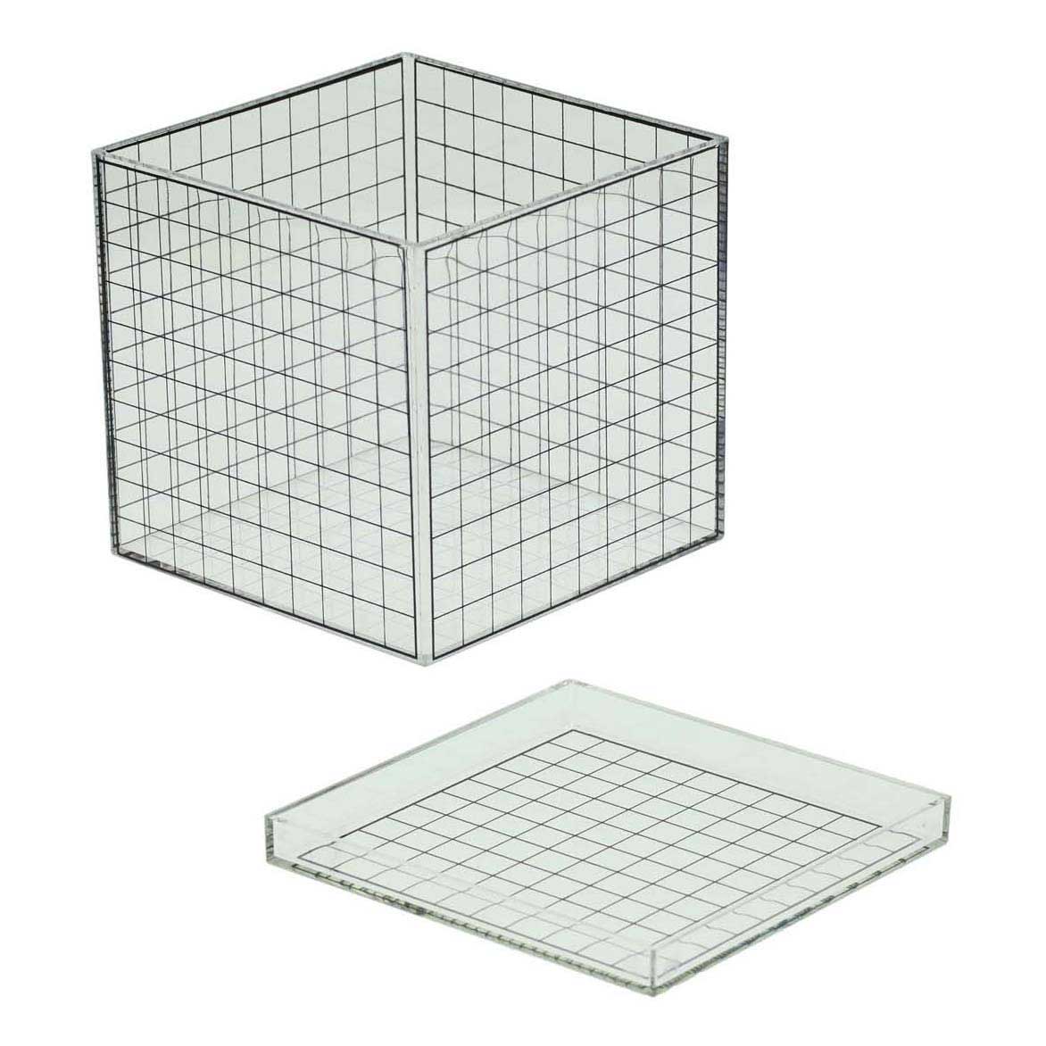 Albatros fiskeri gennemsigtig 3D gitter terning - 10x10x10 cm