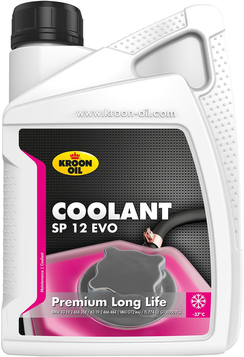 Kroon-olie - kølevæske sp 12 evo - frostbeskyttelse -38°c - 1 liter - pink
