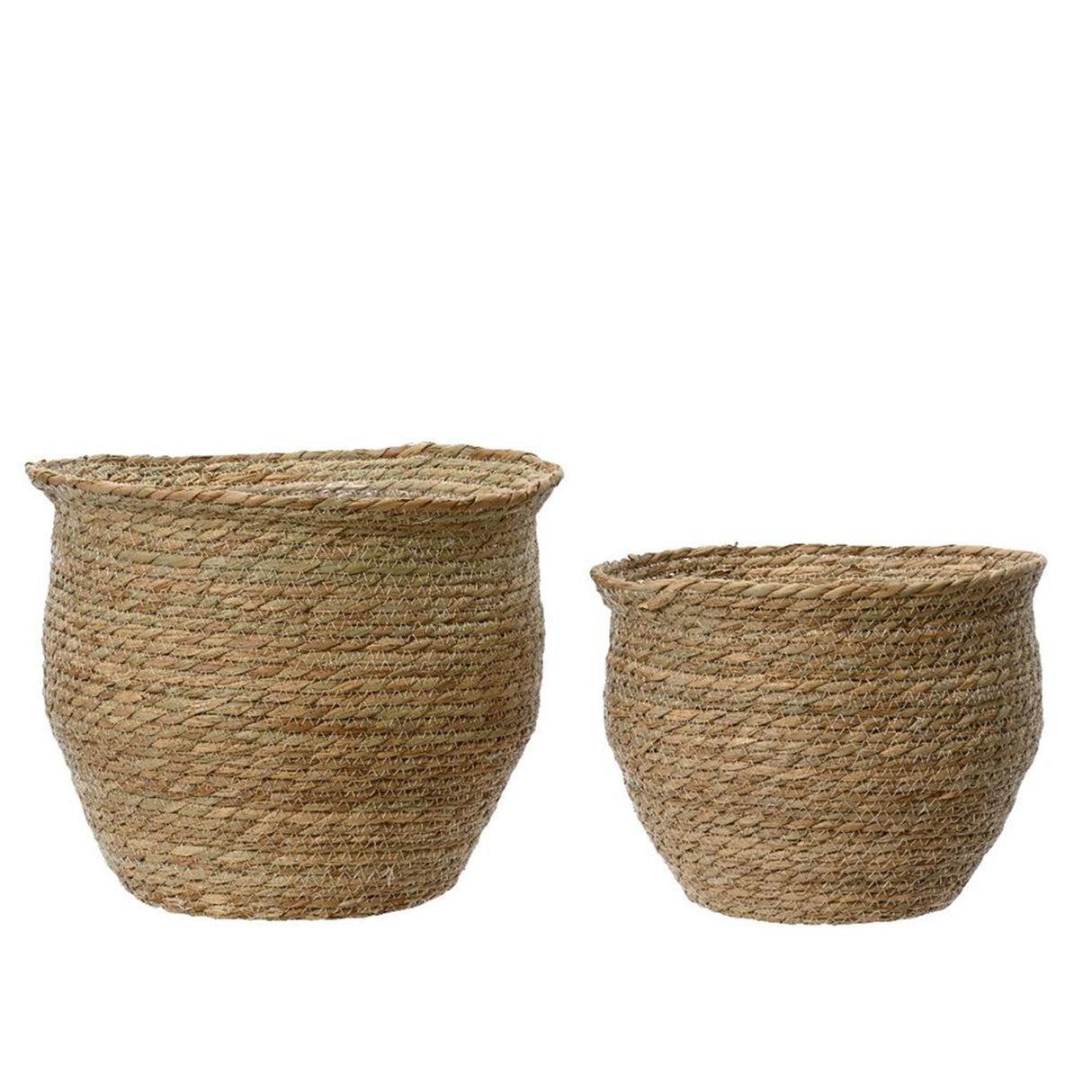 Decoris urtepottesæt lavet af genbrugsplast l.dia32cm s.dia27cm til indendørs eller udendørs håndlavet