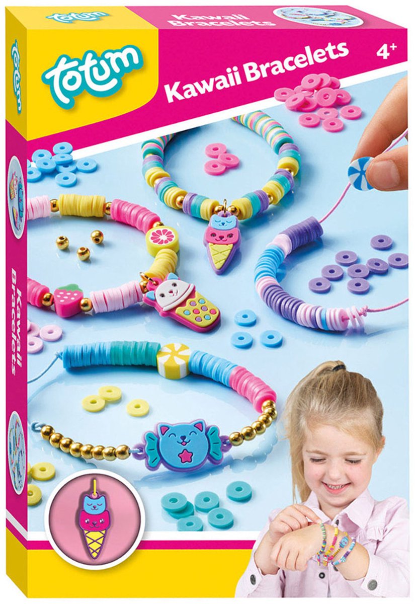 Fremstilling af Totum muntre kawaii charm armbånd inkl. 360+ disc perler håndværkssæt kreativt legetøj - kawaii armbånd gave tip