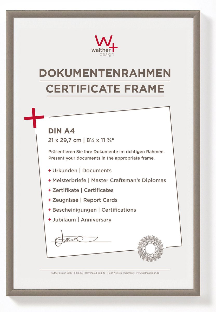 Walther new lifestyle - plastramme - fotostørrelse 21x29,7 cm (din A4) - stål