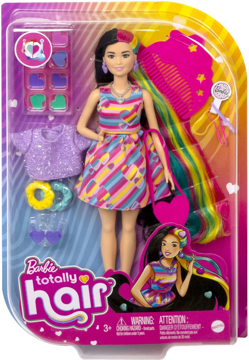 Barbie helt hår regnbue - dukke