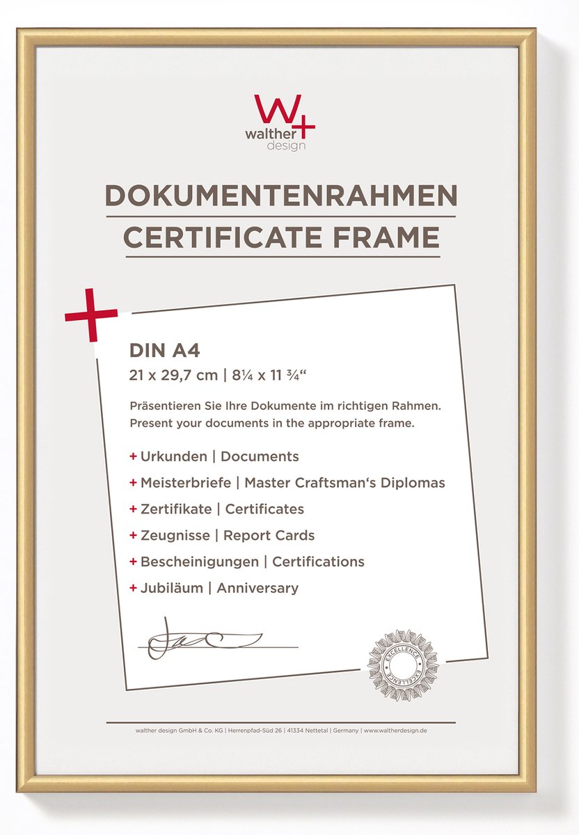 Walther new lifestyle - plastikramme - fotostørrelse 21x29,7 cm (din A4) - bronze