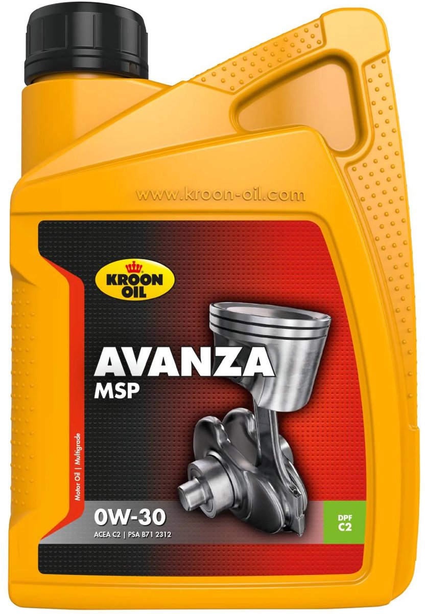Kroon-olie avanza msp - 0w-30 motorolie - acea c2 - 1 liter - fuldsyntetisk