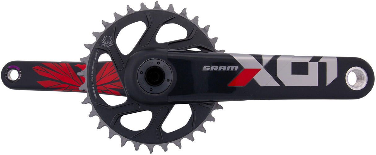 Sram kranksæt x01 eagle kranksæt x01 eagle 32t boost 170 mm oxy rød