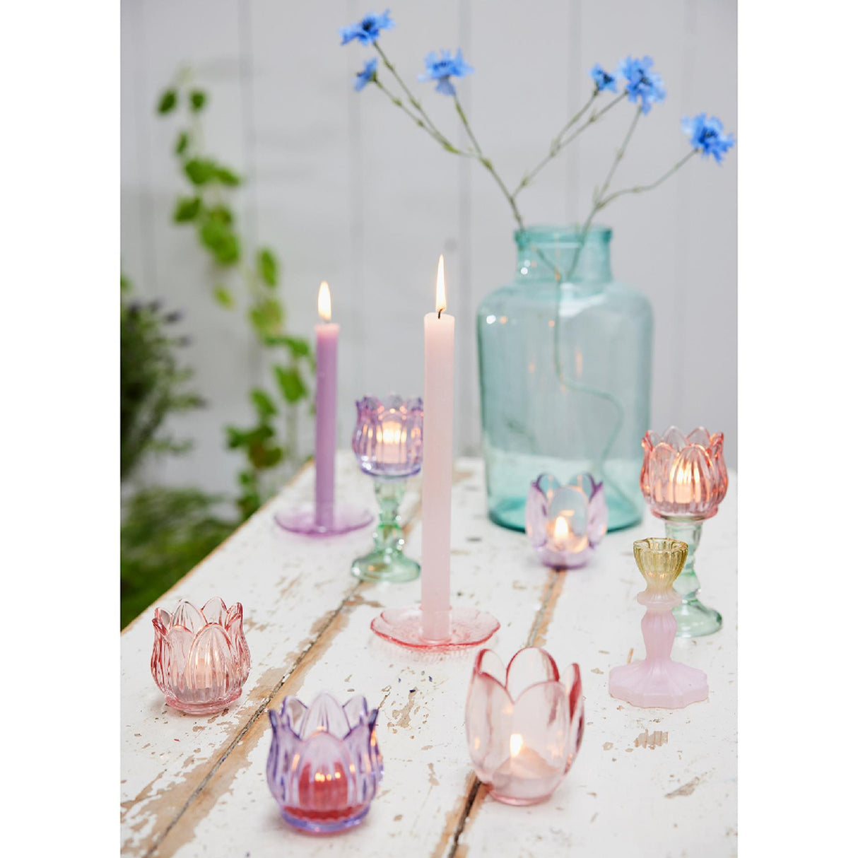 Decoris fyrfadsstage glastulipan h7,3cm