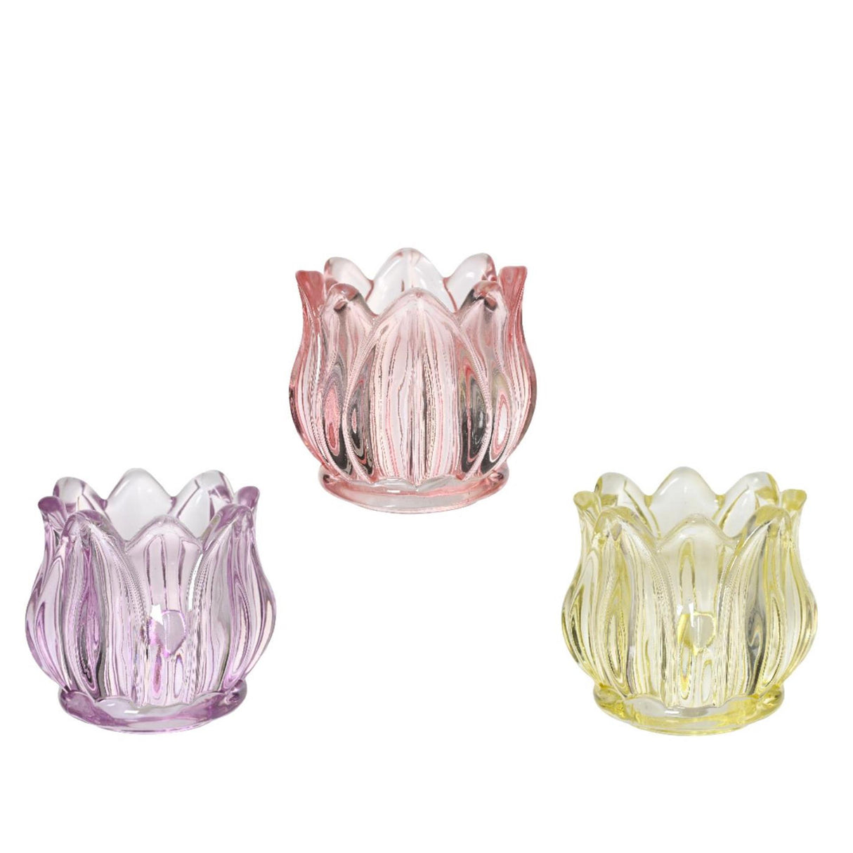 Decoris fyrfadsstage glastulipan h7,3cm