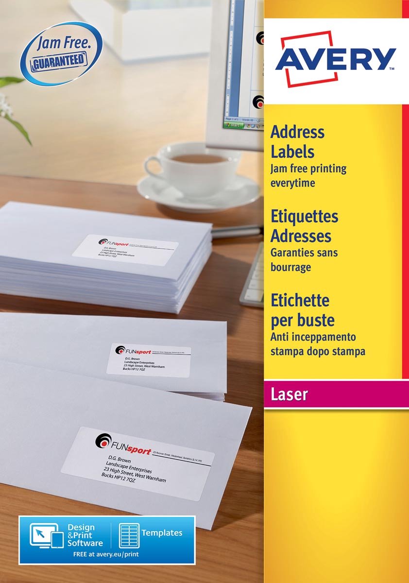Umærket sans marque avery l7159-40 printeretiket