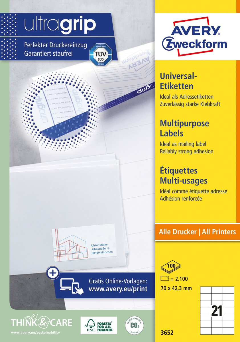 Avery -3652-ilc etiketter