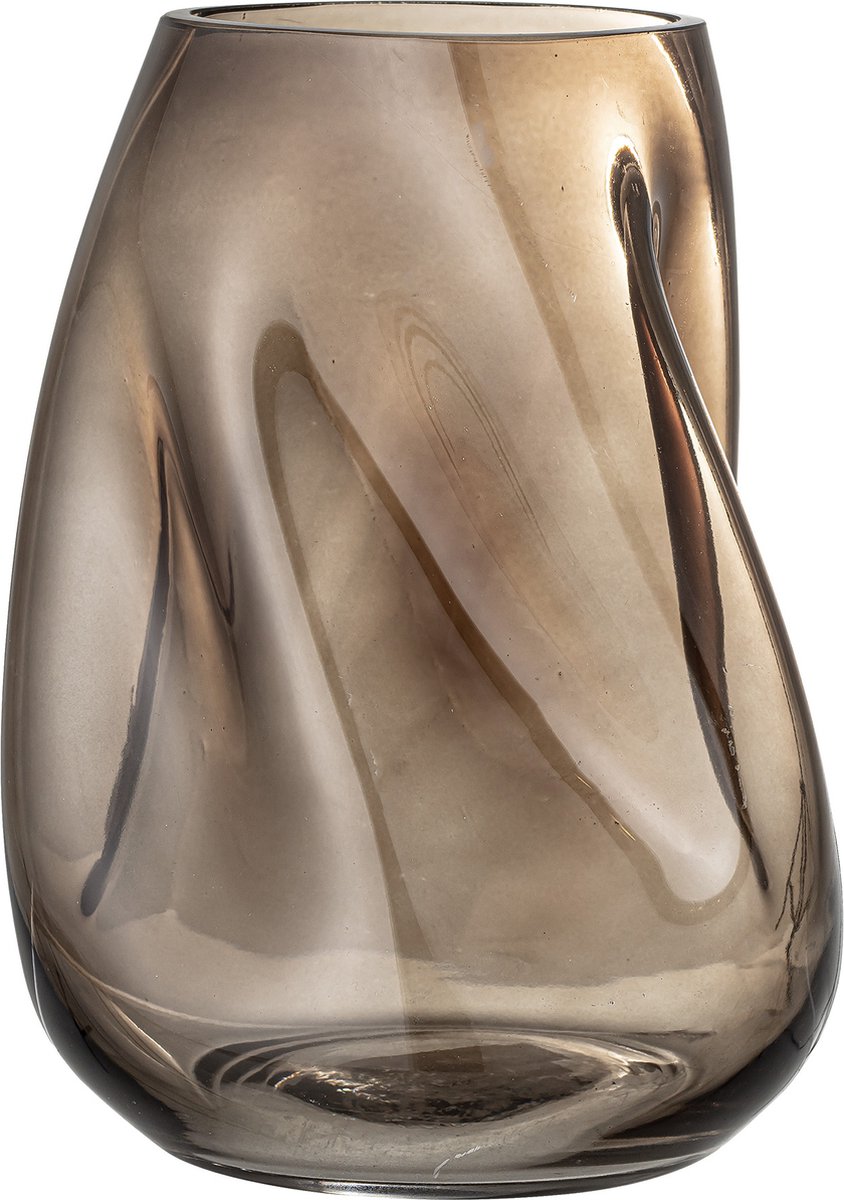 Bloomingville - bølgevase - brunt glas - h 26 cm x b 19 cm