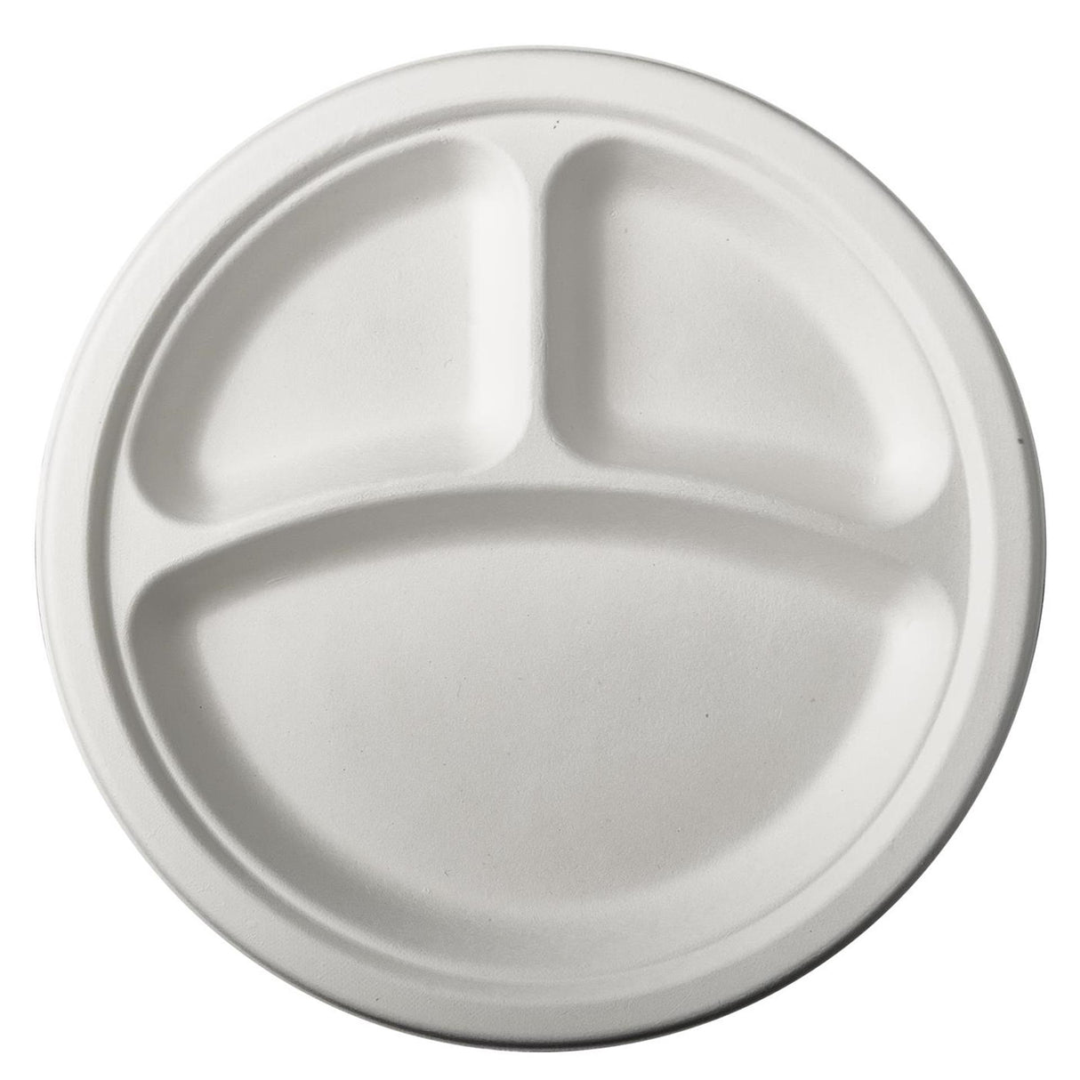 Papstar 12 plader sukkerrør ren 3-rum ø23cm