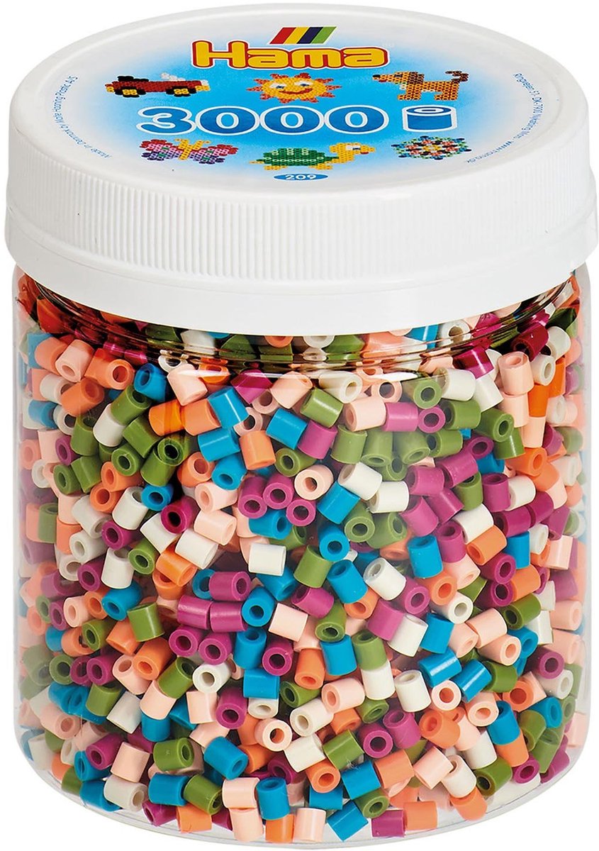 Hama strygeperler farvemix krukke - 3000 stykker kreativt legetøj.