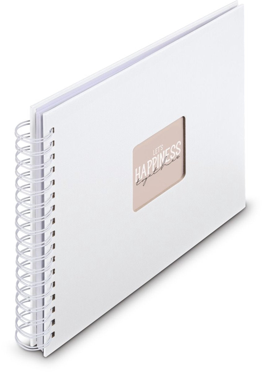 Hama spiral fotoalbum - kunst - 28x24 - 50 sider - hvid