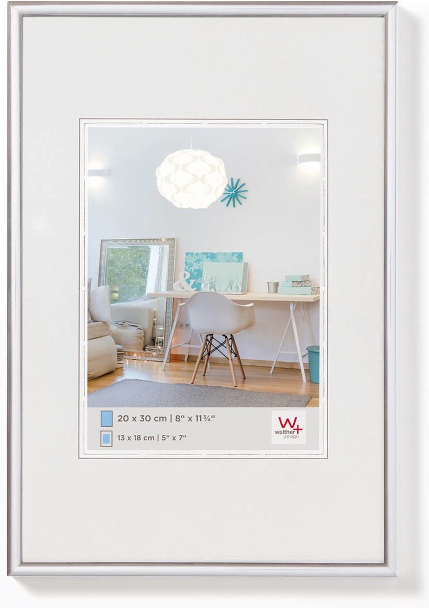 Walther new lifestyle - plastramme - fotostørrelse 40x60 cm - sølv