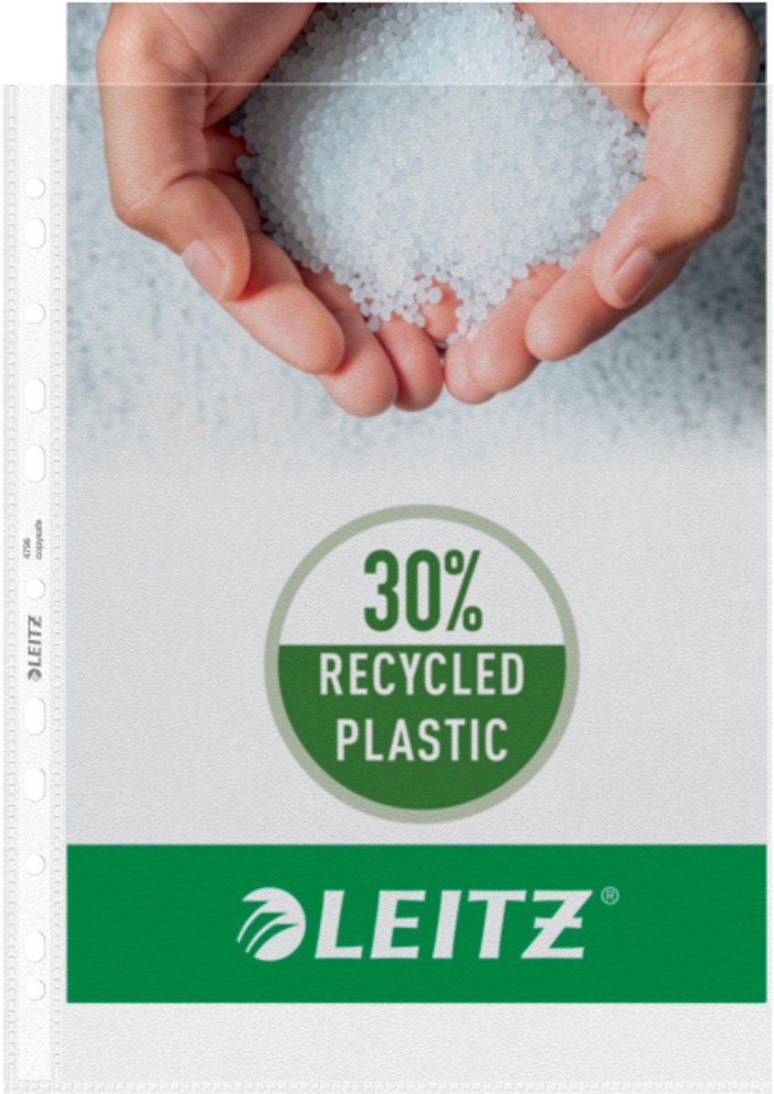 Leitz show bag a4 pp - 30% genbrugsplast - 11 huller - 100 stykker - gennemsigtig
