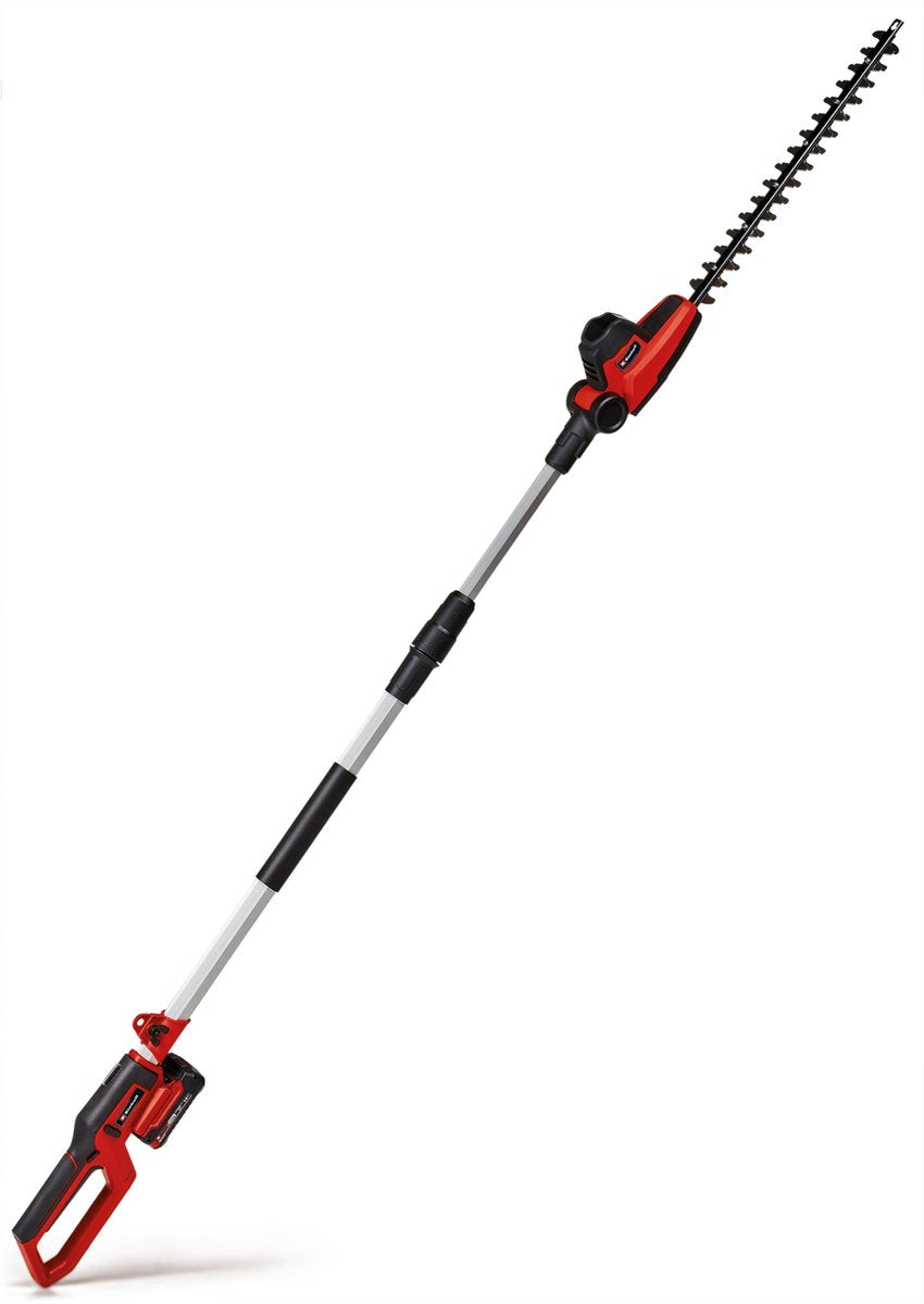 Einhell batteri teleskop hækkeklipper gc-hh 18 45 li t solo - power x-change - 18 v li-ion - roterende hovedhåndtag - metaldrev - motorhoved kan vippes i 7 positioner - ekskl. batteri og oplader