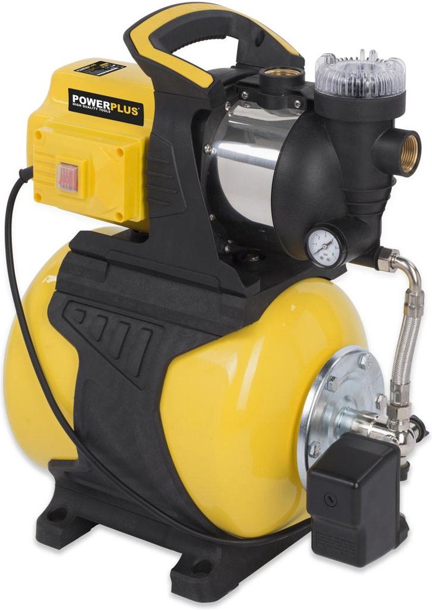 Powerplus elektrisk vandpumpe POWXG9573 - 1000 W trykpumpe, maksimal temperatur på 35 ° C og flow på 3500 l time, haveredskaber