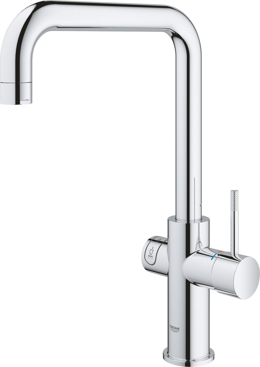 Grohe rød 3 i 1 kogende vandhane - u-tud - 7l kedel - med blandeventil - krom