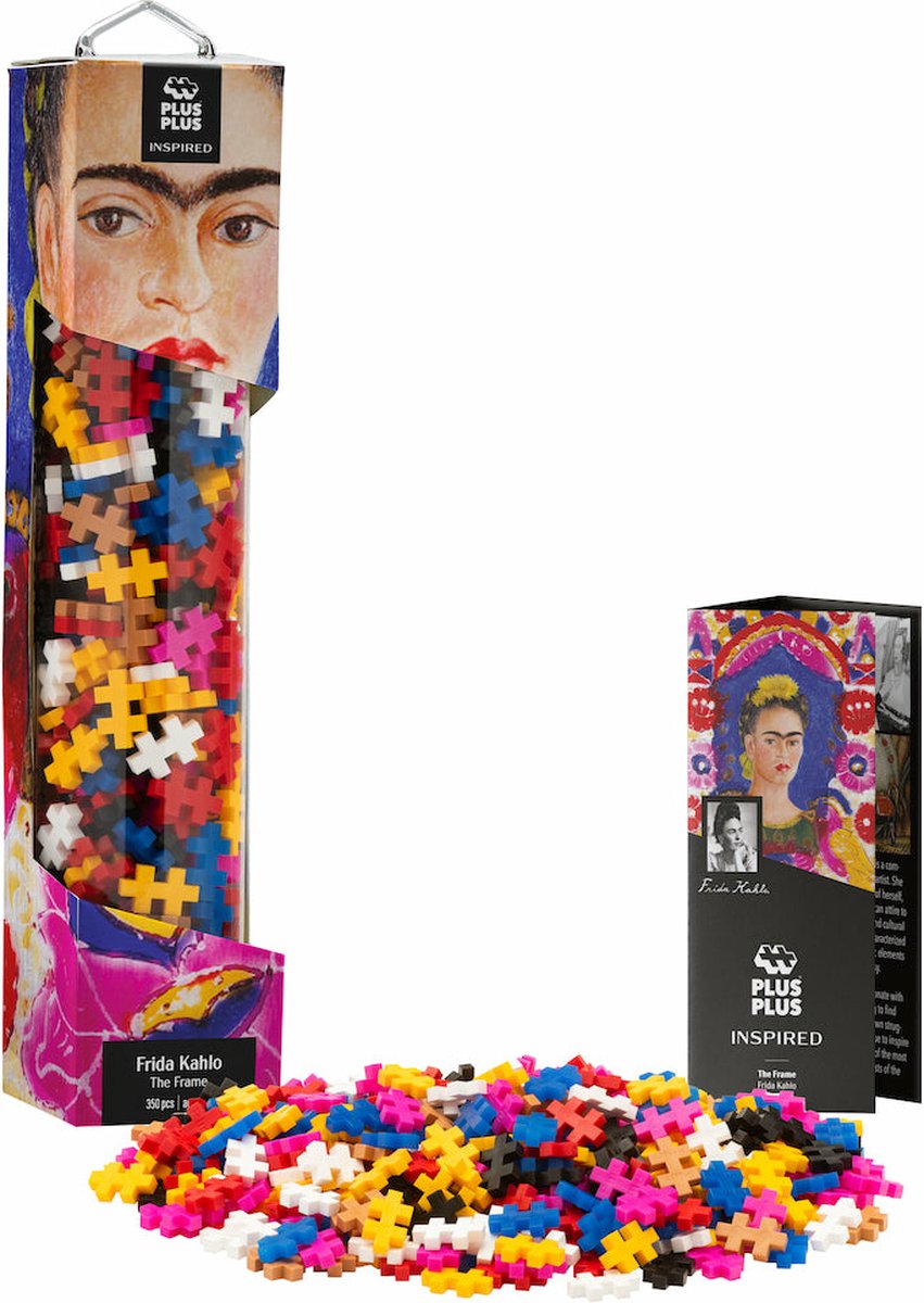Plus-plus inspireret - frida kahlo rammen - 5162 - byggelegetøjskunstværk - byggelegetøj - sæt med 350 byggeklodser - fra 7 år