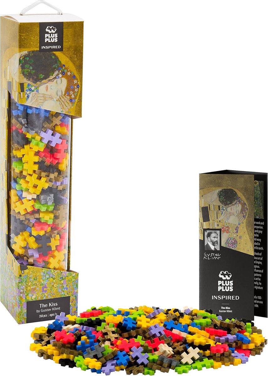 Plus-plus inspireret Klimt the Kiss byggesæt med 350 dele - 4280 - byggelegetøj kunstværk - byggelegetøj - sæt med byggeklodser - fra 7 år