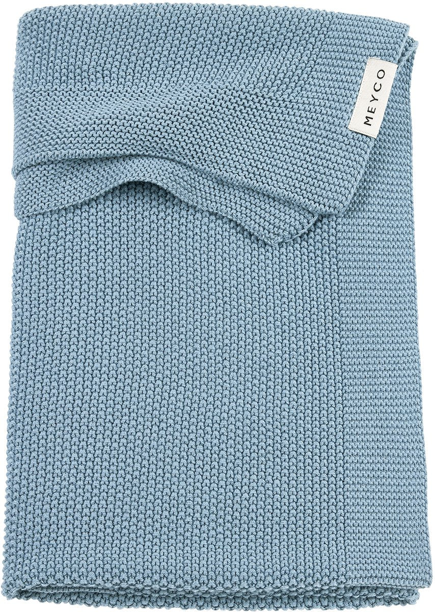 Meyco baby mini relief krybbetæppe - jeans blå - 100x150 cm - 1,0 sammen