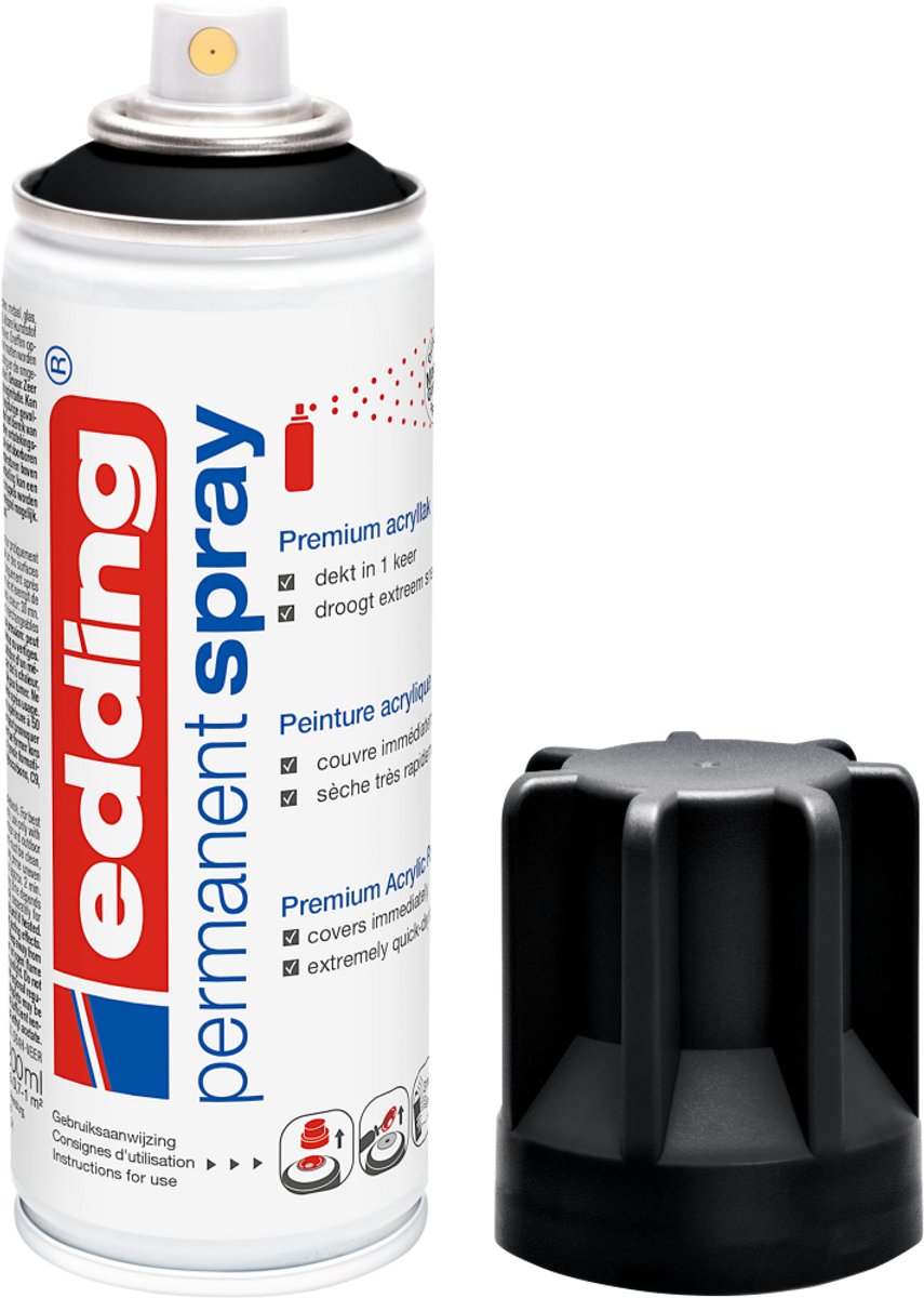 Edding 5200 • permanent spray premium akrylmaling dyb sort mat