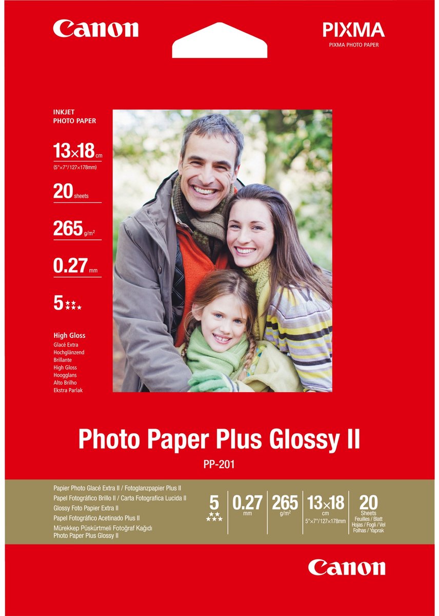 Canon pp-201 - photo paper - 13 x 18 cm - 20 sheets