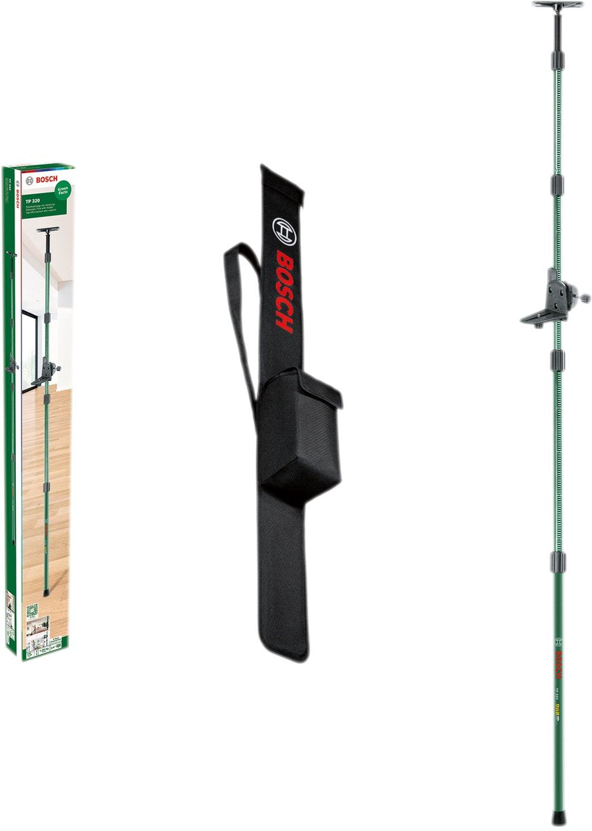Bosch tp 320 - måleværktøjsstativ - 10 til 320 cm - højkvalitets aluminium - inklusive opbevaringstaske