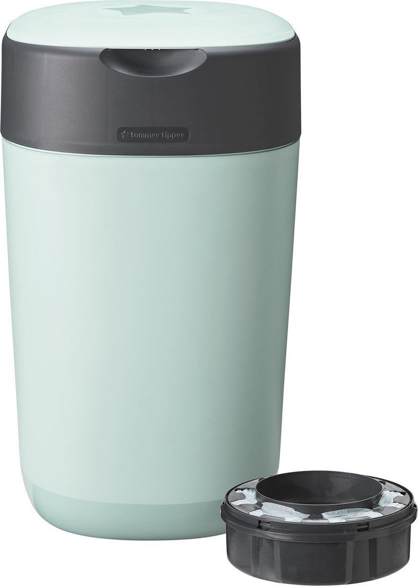 Tommee tippee twist click blebeholder - til op til 33 bleer - 1 refill-kassette - grøn