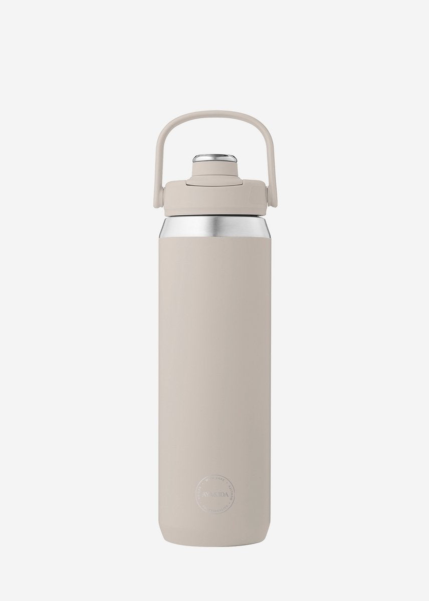 Aya ida aya ida - sportsflaske - drikkedunk - termokande - vandflaske - rustfrit stål - 700 ml - cremebeige