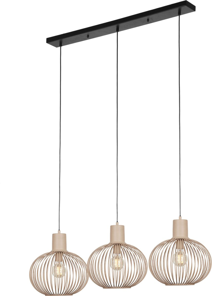 Trio gila - hængelampe - sand - ekskl. 3x e27 4 w - loftmontering - højdejusterbar