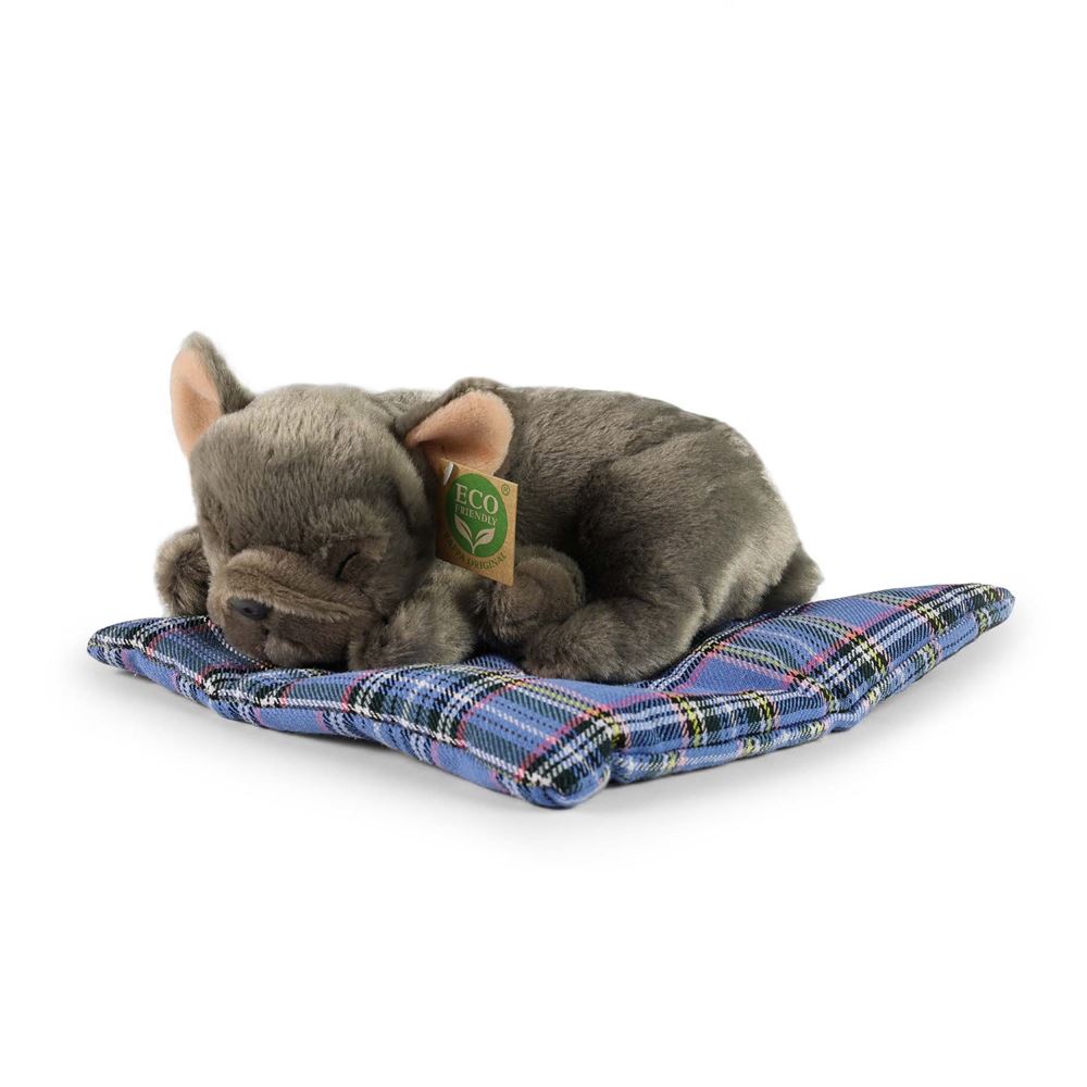 Plys fransk bulldog på pude 23 cm ec