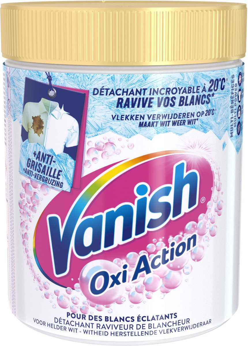Vanish oxi action whitening booster pulver - pletfjerner til hvidt vasketøj - 940 g