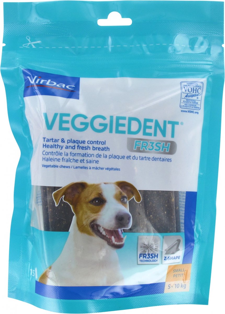 Virbac vegetabilske tyggestrips til hunde op til 10 kg, 15 stk.